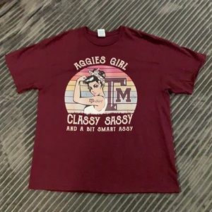 Texas A&M Aggie Girl Tee Sz XL NWOT